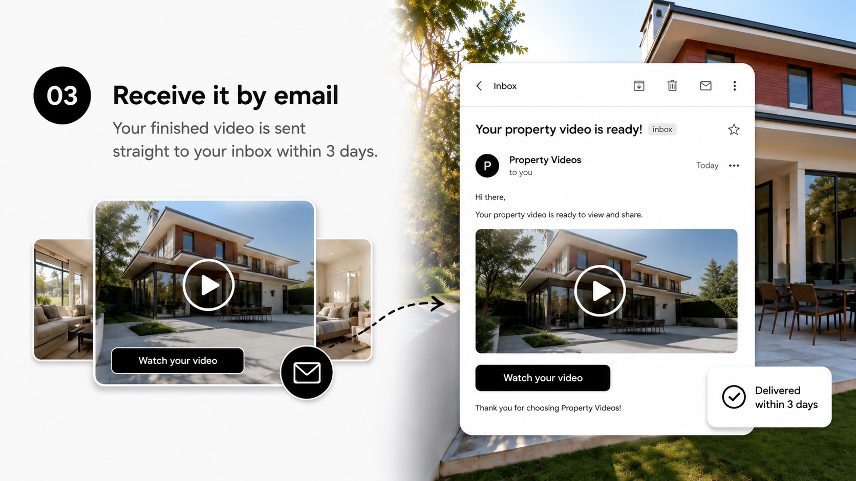 Step 03 — Receive it by email